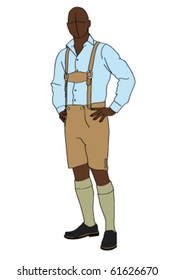 silhouette of man in traditional bavarian suit