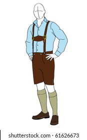 silhouette of man in traditional bavarian suit