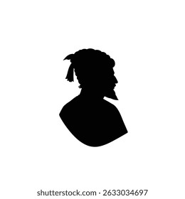 Silhouette of a man in traditional headwear