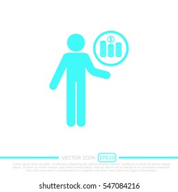 Silhouette of a man vector icon