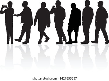 Silhouette of a man. Vector work.