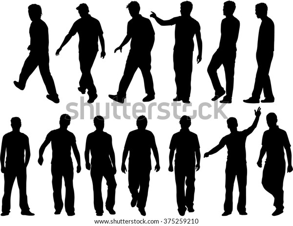 Silhouette Man Vector Work Stock Vector (Royalty Free) 375259210