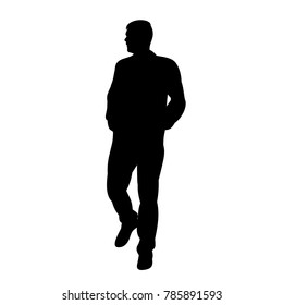 silhouette man walking, alone