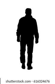 Silhouette of a man is walking from behind a kind of vector