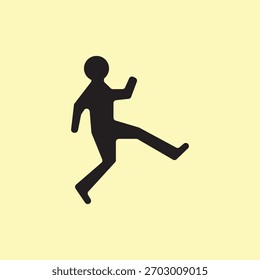 Silhueta de um homem ícone andando ilustração vetor. Uma pessoa caminhando alegremente assinar