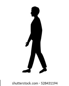 silhouette man walking side view