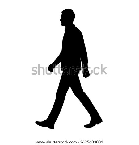 Silhouette of a Man Walking vector illustration