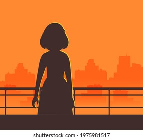 silhouette of man, watching in the window vector