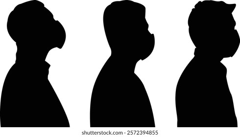 silhouette of a man wearing a mask