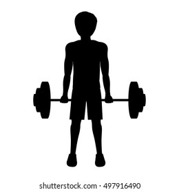 silhouette man weightlifting initial position