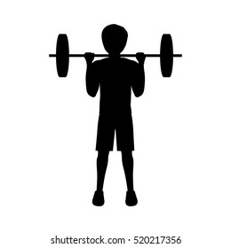 silhouette man weightlifting second position