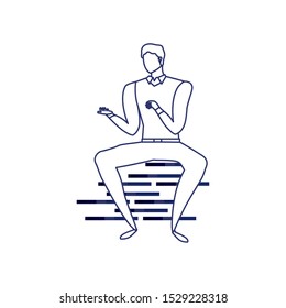 silhouette of man in white background vector illustration design
