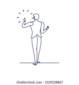 silhouette of man in white background vector illustration design