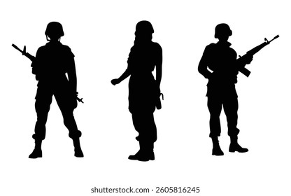 silhouette of  man and woman army .