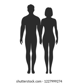 Silhouette Man Woman Holding Hands On Stock Vector (Royalty Free ...