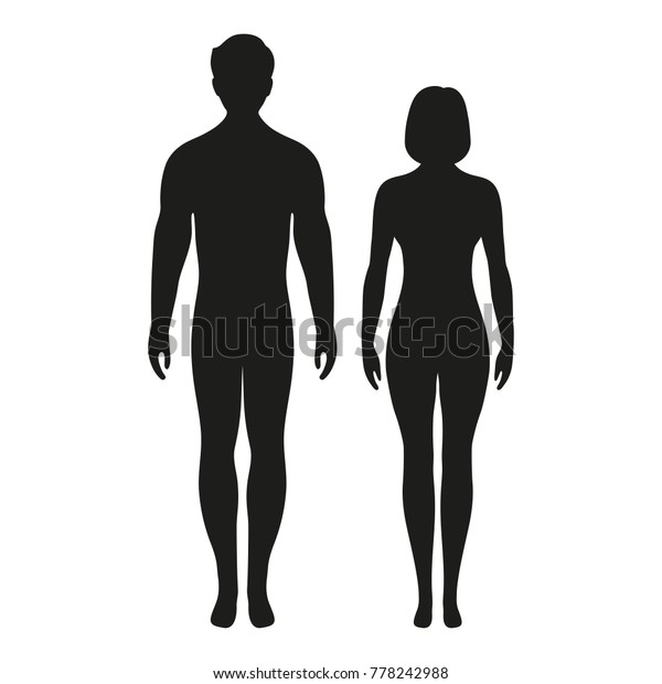 Silhouette Man Woman On White Background Stock Vector (Royalty Free ...