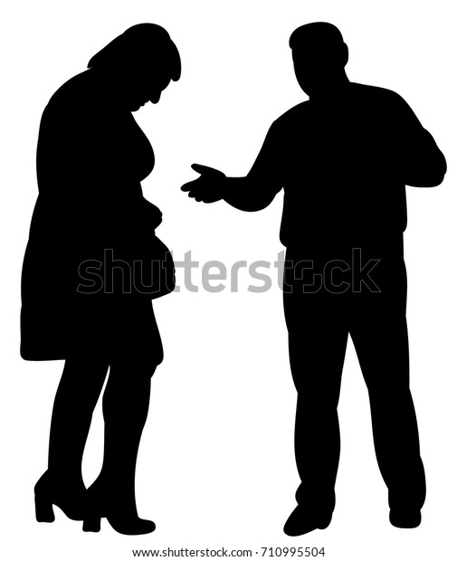 Silhouette Man Woman Two Against White Stock Vector (royalty Free 