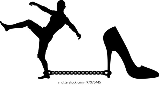 silhouette of man and women's shoe. vector illustration