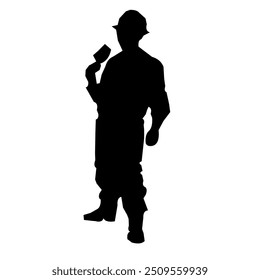 Silhouette of a Man at Work