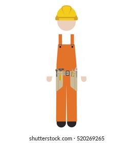 silhouette man worker with toolkit