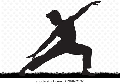 Silhouette of a man in Yoga Pose