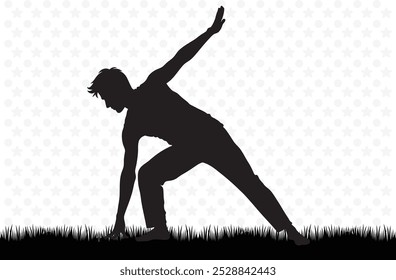 Silhouette of a man in Yoga Pose