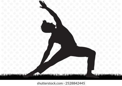 Silueta de un hombre en Yoga Pose