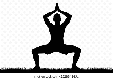 Silhouette of a man in Yoga Pose