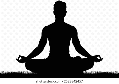 Silhouette of a man in Yoga Pose