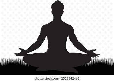 Silhouette of a man in Yoga Pose