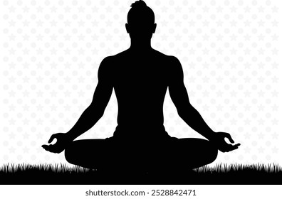 Silhouette of a man in Yoga Pose