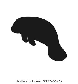 silhouette manatee awareness month vector image illustration svg