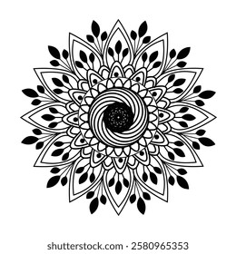 Silhouette mandala design vector art
