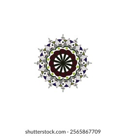 silhouette mandala with liner vector art