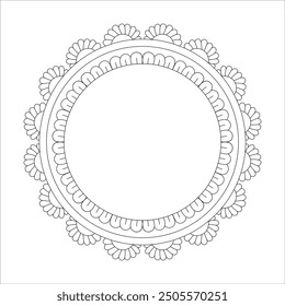 Silhouette with Mandala tracery in ethnic oriental style for Coloring book page, vector file