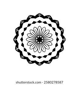 Silhouette Mandala Vector Illustration - Intricate Design for Art, Decoration, and Creative Projects