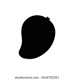 Silhouette mango vector flat design on white background.
