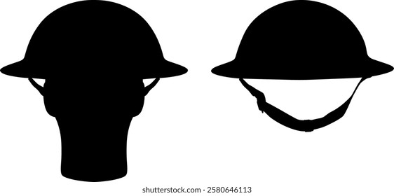 silhouette of a mannequin in a helmet