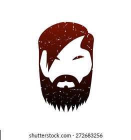 silhouette of the man's face isolated. beard and mustache. vector illustration