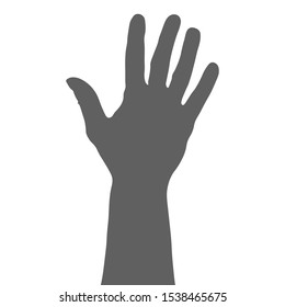 Silhouette of a man's hand with fingers spread.