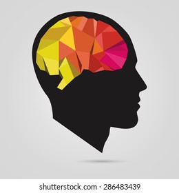 Silhouette Mans Head Abstract Brain Vector Stock Vector (Royalty Free ...