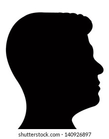 Silhouette Mans Head Black Vector Stock Vector (Royalty Free) 140926897 ...