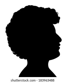 Silhouette of a mans head in black, vector 