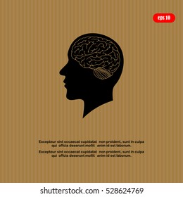 the silhouette of a man's head and brain