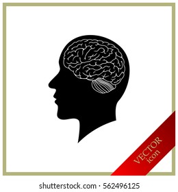 the silhouette of a man's head and brain