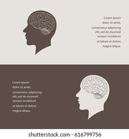 the silhouette of a man's head and brain