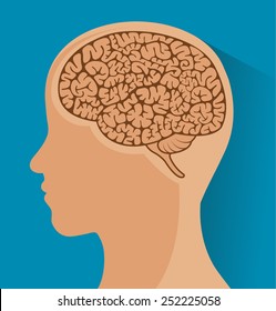 silhouette of a man's head and  image of the brain