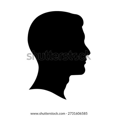 Silhouette of a mans head vector flat illustration design on white background