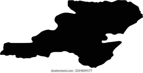 Silhouette map of Aberdeenshire United Kingdom with transparent background.