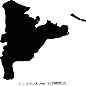 Silhouette map of Ad Daqahliyah Egypt with transparent background.